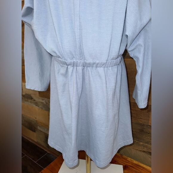 FP Beach Free light blue Santa Maria Mini Dress Oversized Dolman sleeve sz L - Picture 6 of 8